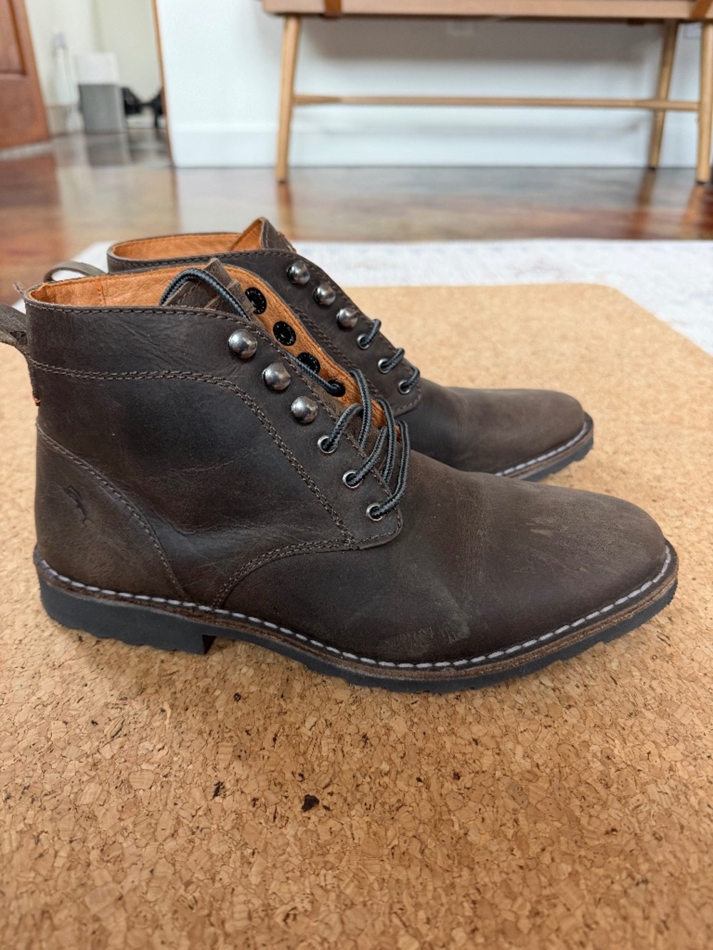 Tommy Bahama Mens Brown Garrick Leather Boots Size 8.5